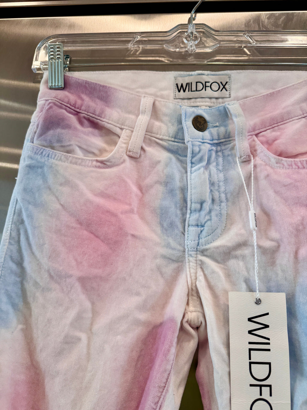 Wildfox Marianne Pant in Skinny Magic “In My Mind “ Pastel Multicolor Velvet