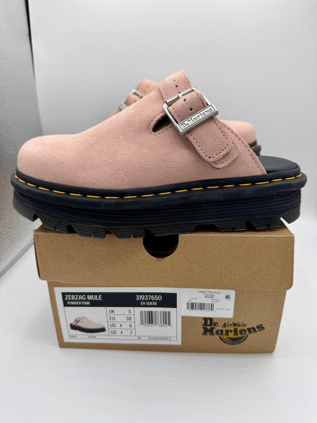 Dr Martin Zebzag Mule Unisex , Powder Pink