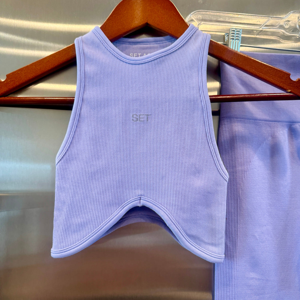 SET Active Matching Set in Lilac Purple - Sculptflex Power Angle Bra and Power Shorts in Lily