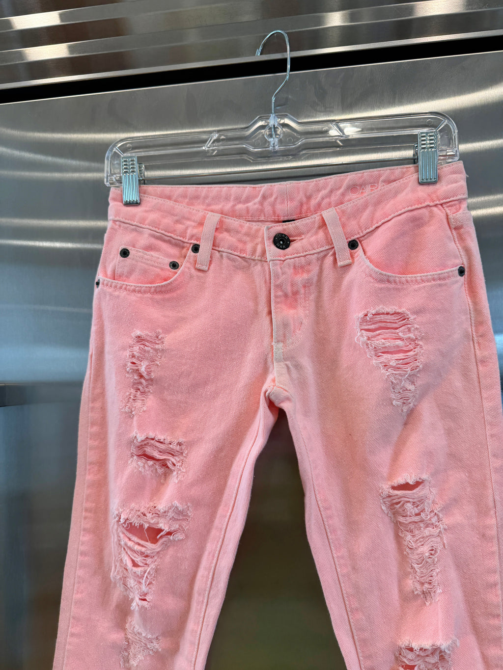 Carmar LF Orange Jeans Distressed Denim Pants