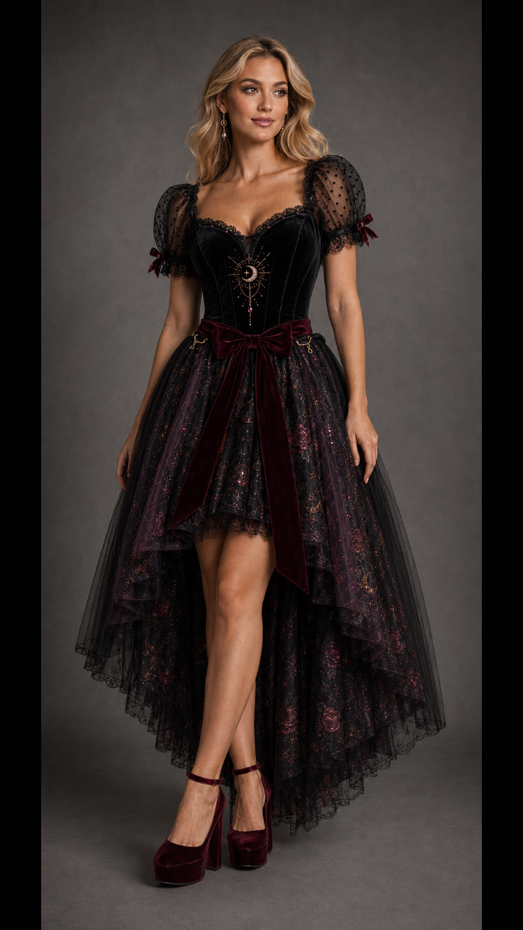 Hecate Goddess In You Crossroads Cross Over Dress with Convertible Skirt or just keep as a mini Cocktail Dress
