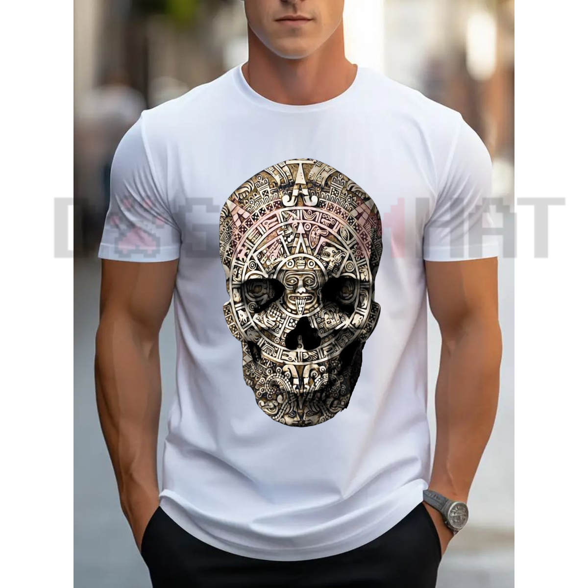 Chicano Skull Fine-Art Heavyweight Streetwear T-shirt