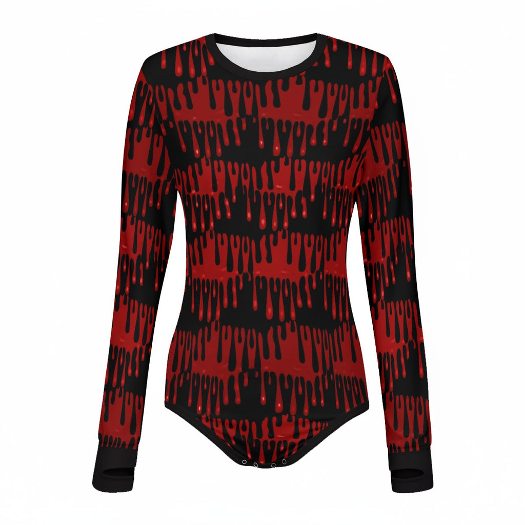 Dripping Blood Long Sleeve CuddleSuit bodysuit