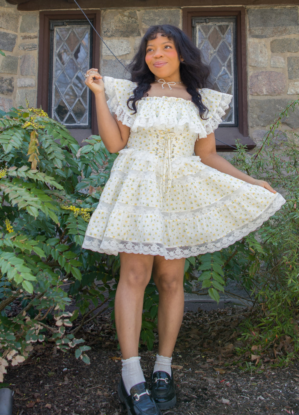 Yellow Rose Garden Party Dress