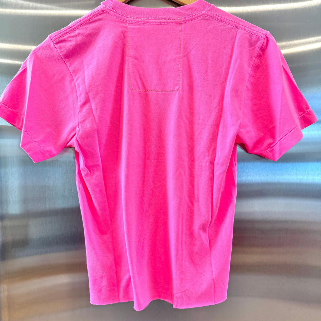 Aviator Nation Buckeye Fest 2025 Boyfriend Cropped Tee Shirt - Neon Pink