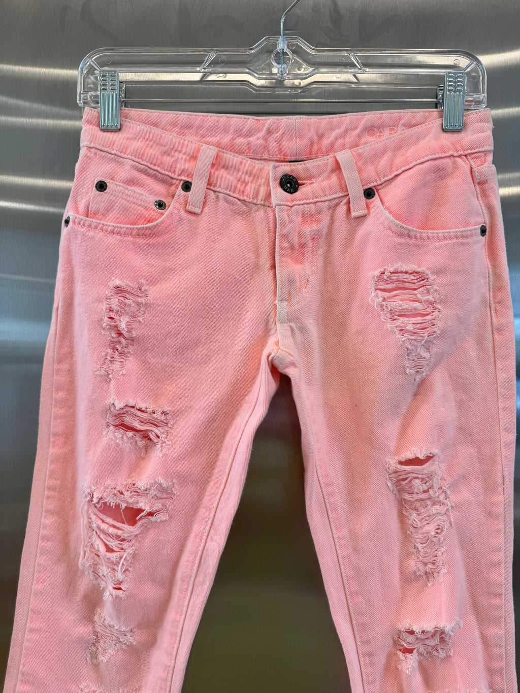 Carmar LF Orange Jeans Distressed Denim Pants