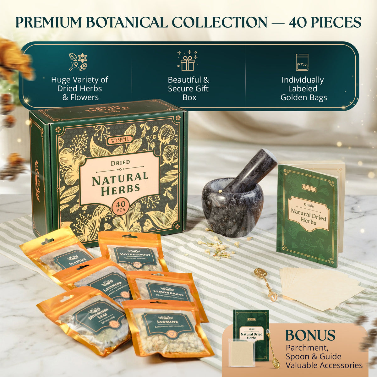 40 PCS Dried Herbs set