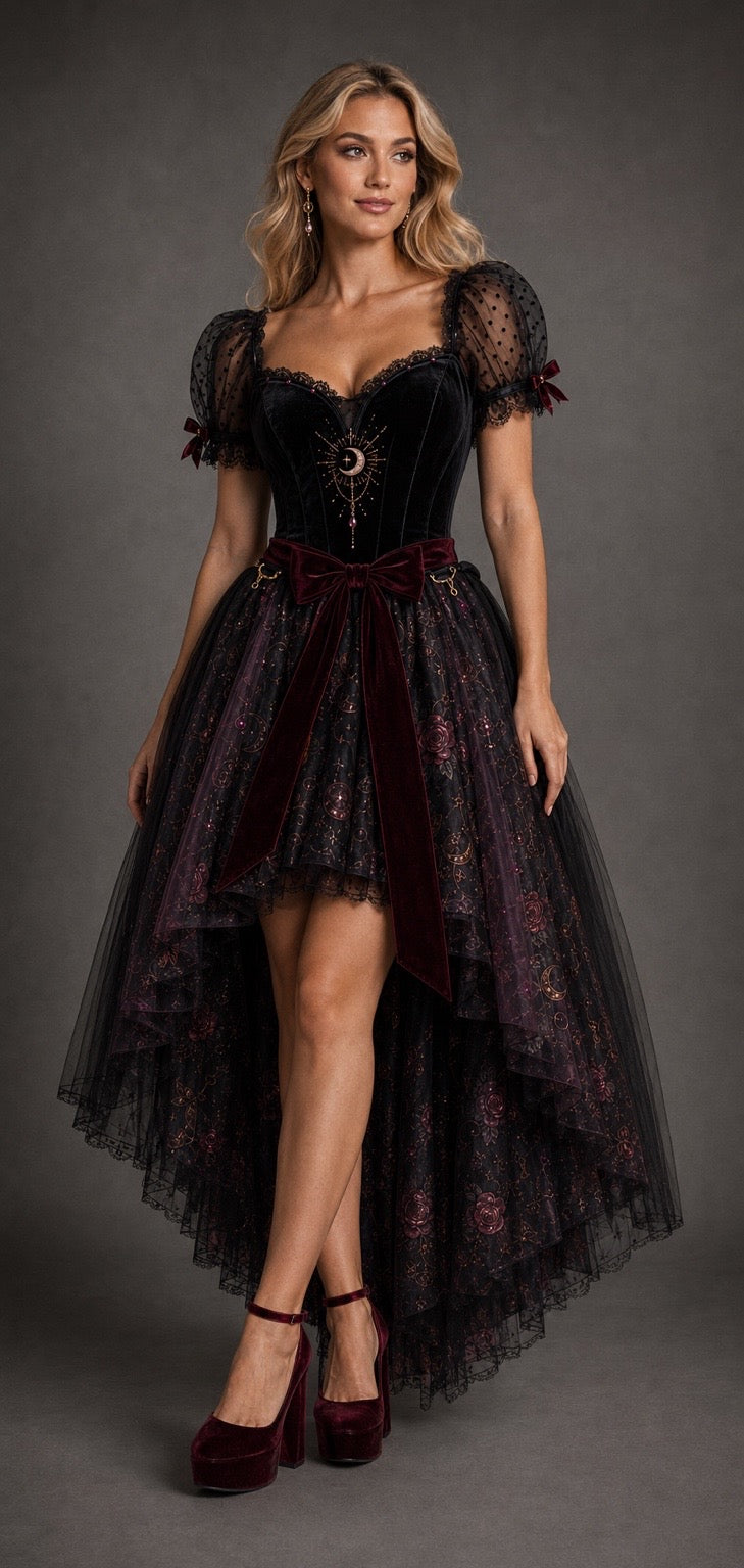 Hecate Goddess In You Crossroads Cross Over Dress with Convertible Skirt or just keep as a mini Cocktail Dress