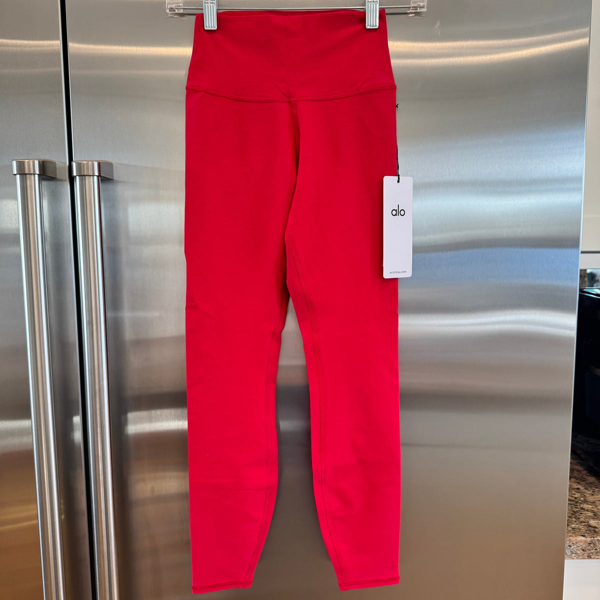 Alo Bold Red Alosoft Leggings High Waisted 7/8 Pants