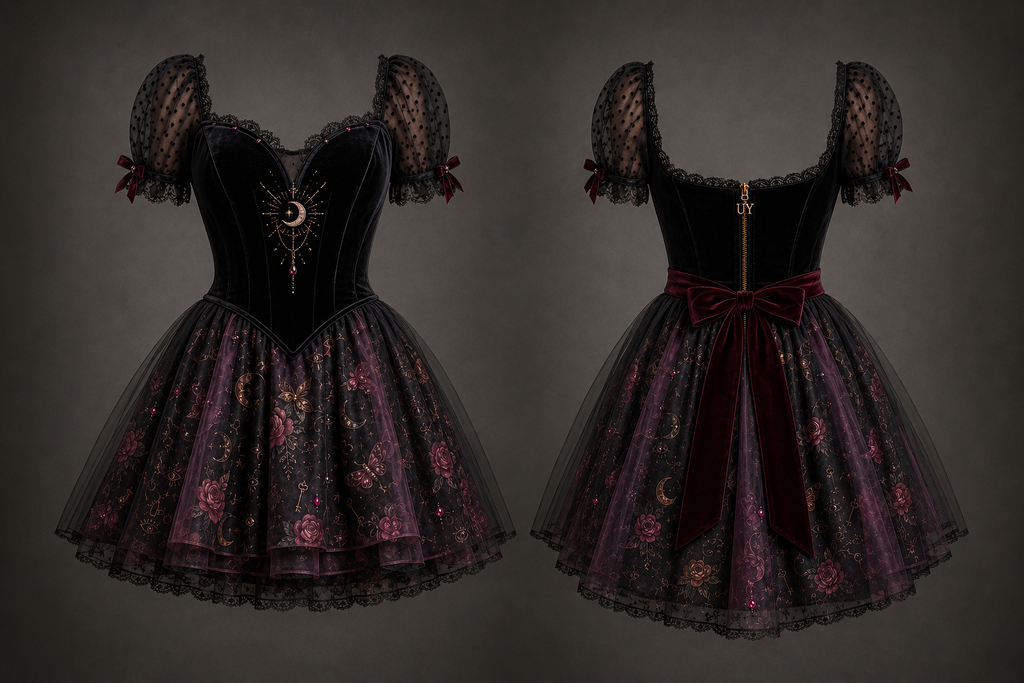 Hecate Goddess In You Crossroads Cross Over Dress with Convertible Skirt or just keep as a mini Cocktail Dress