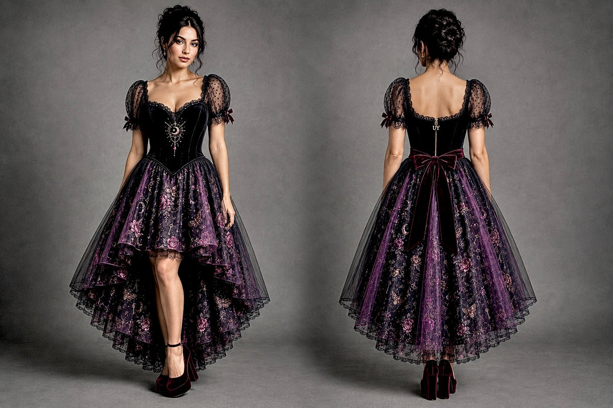 Hecate Goddess In You Crossroads Cross Over Dress with Convertible Skirt or just keep as a mini Cocktail Dress
