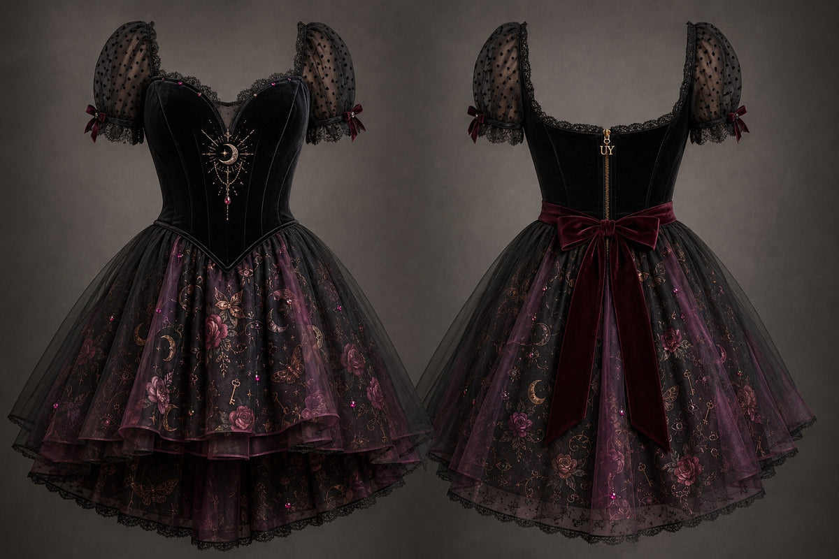 Hecate Goddess In You Crossroads Cross Over Dress with Convertible Skirt or just keep as a mini Cocktail Dress