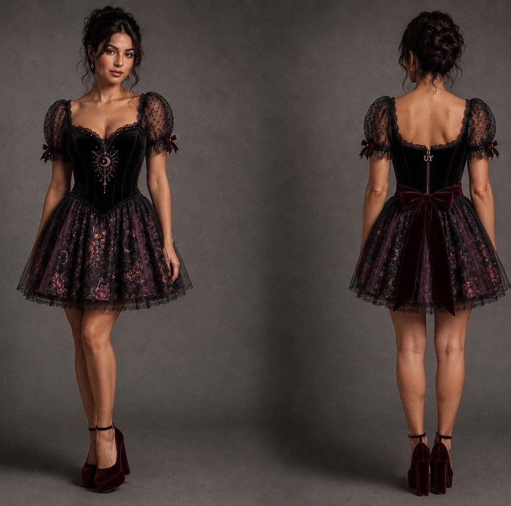 Hecate Goddess In You Crossroads Cross Over Dress with Convertible Skirt or just keep as a mini Cocktail Dress