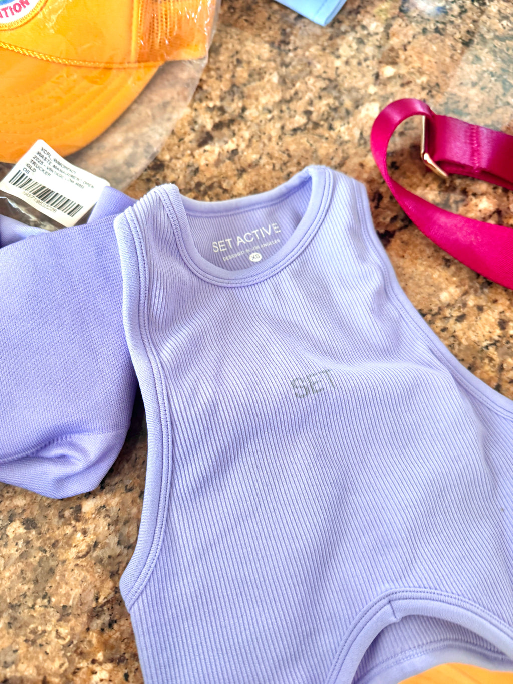 SET Active Matching Set in Lilac Purple - Sculptflex Power Angle Bra and Power Shorts in Lily