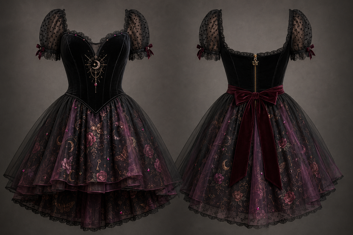 Hecate Goddess In You Crossroads Cross Over Dress with Convertible Skirt or just keep as a mini Cocktail Dress