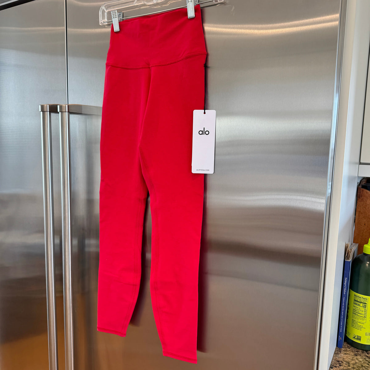 Alo Bold Red Alosoft Leggings High Waisted 7/8 Pants