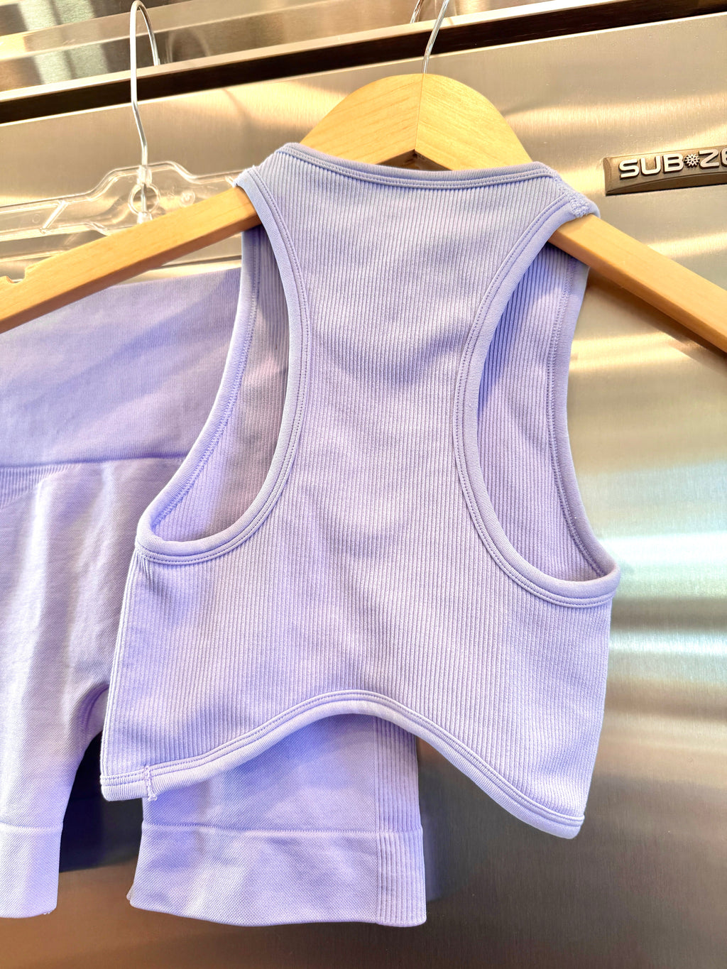 SET Active Matching Set in Lilac Purple - Sculptflex Power Angle Bra and Power Shorts in Lily