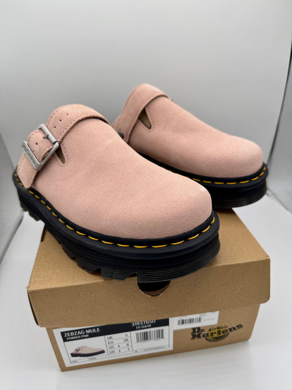 Dr Martin Zebzag Mule Unisex , Powder Pink