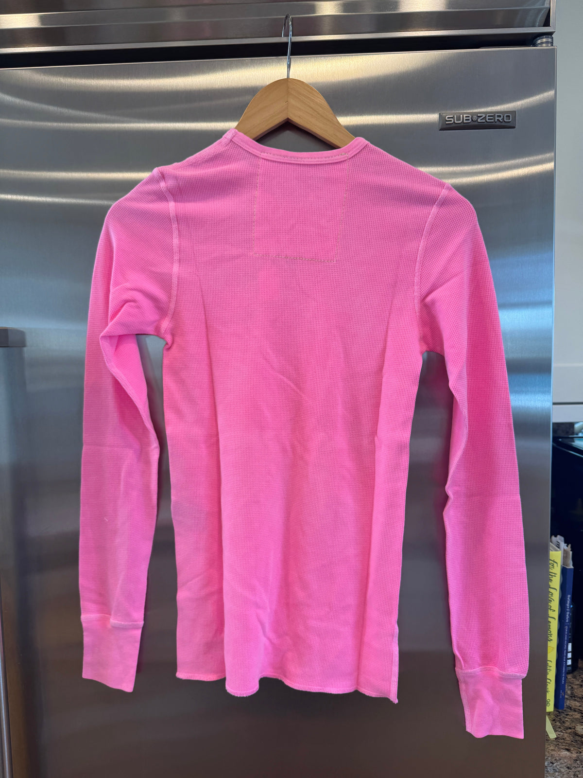 Aviator Nation Thermal Shirt with Classic AV Logo Neon Pink Unisex