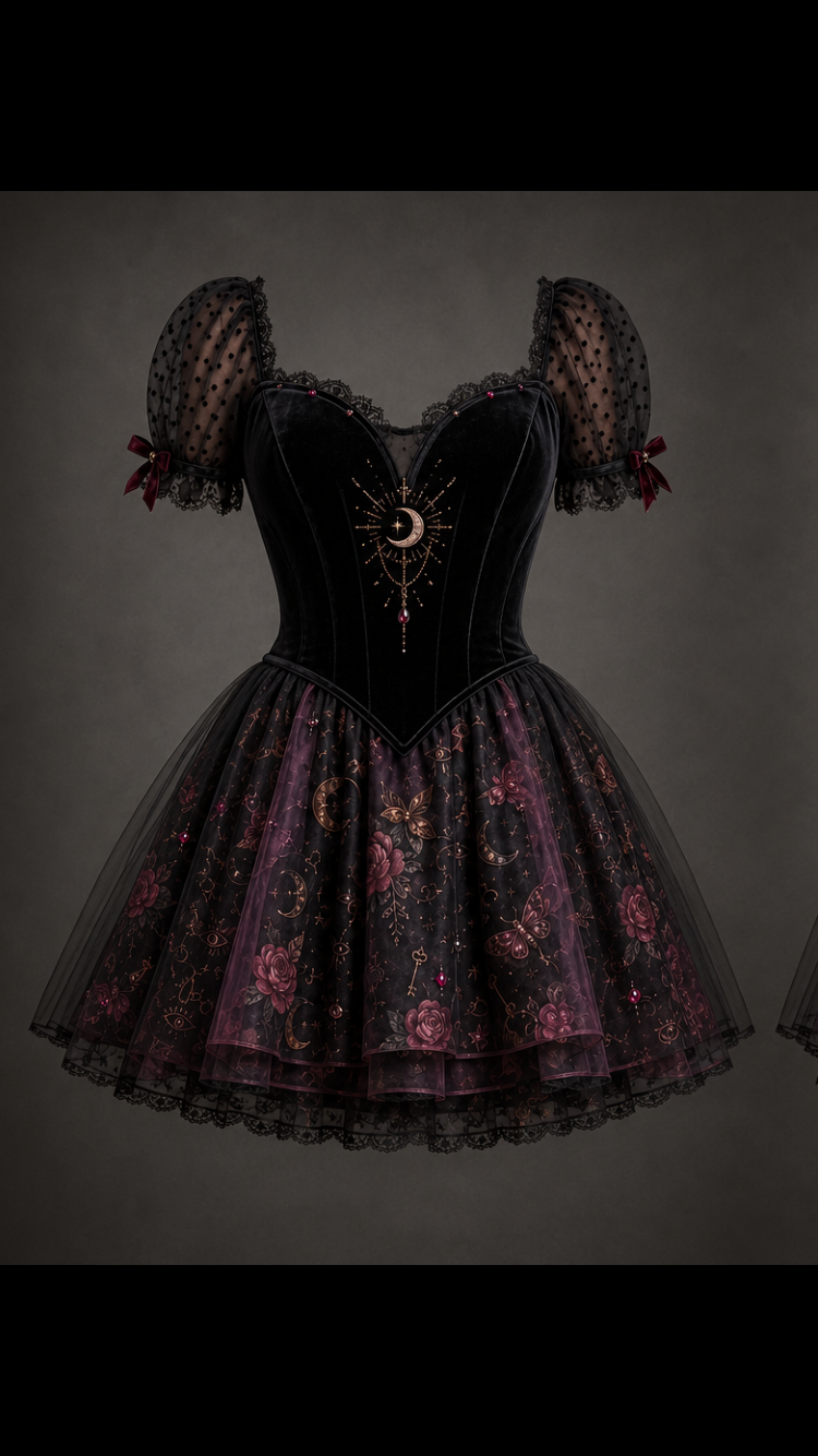 Hecate Goddess In You Crossroads Cross Over Dress with Convertible Skirt or just keep as a mini Cocktail Dress