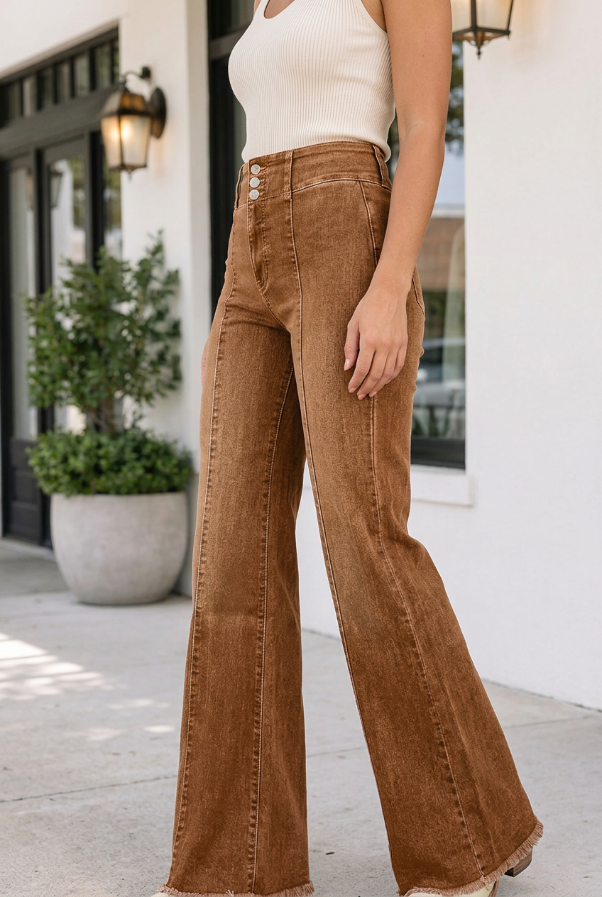 Lorenah Hem Flare Jeans