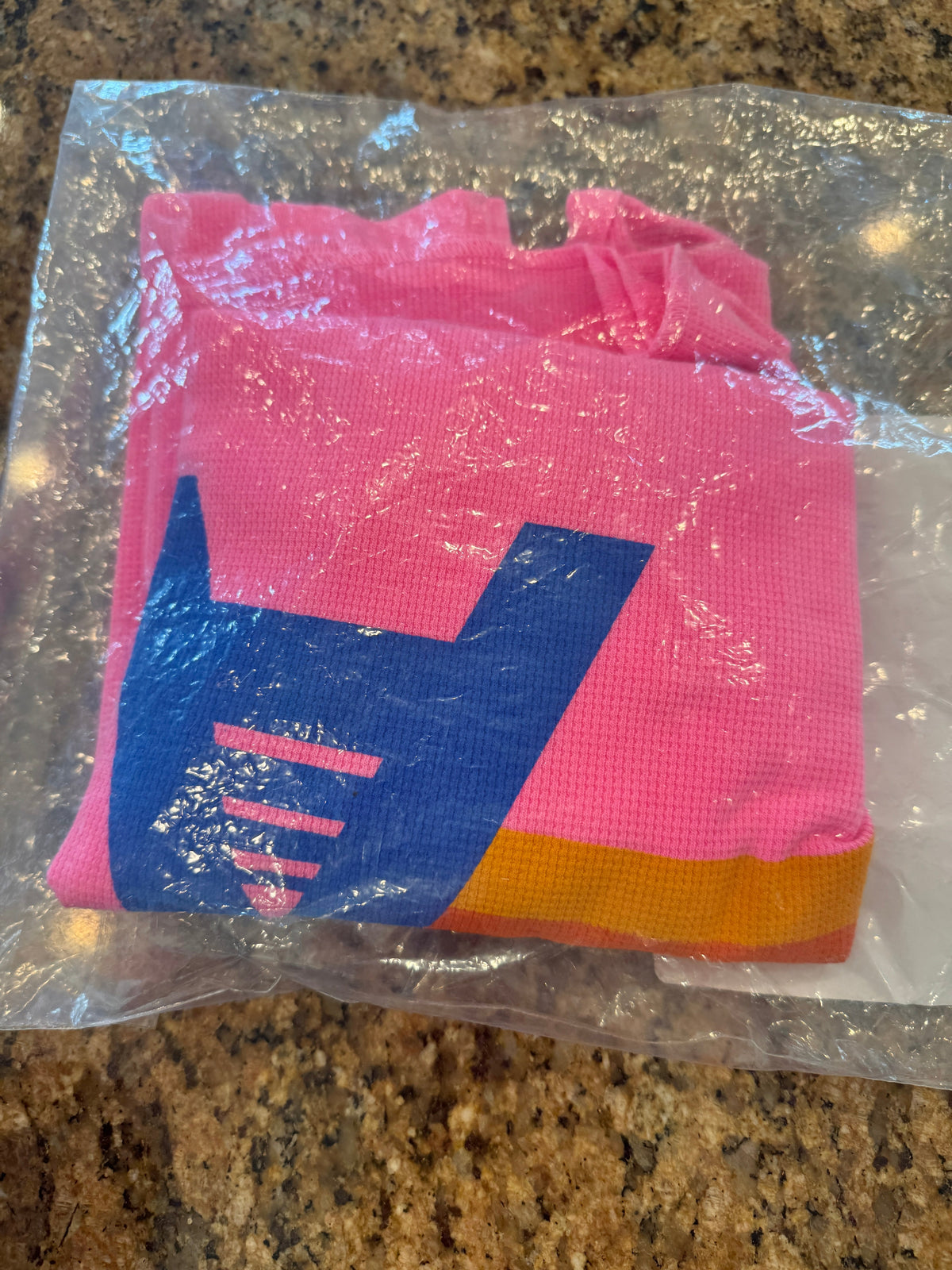 Aviator Nation Thermal Shirt with Classic AV Logo Neon Pink Unisex