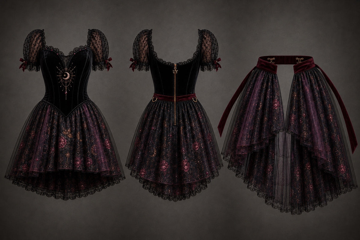 Hecate Goddess In You Crossroads Cross Over Dress with Convertible Skirt or just keep as a mini Cocktail Dress