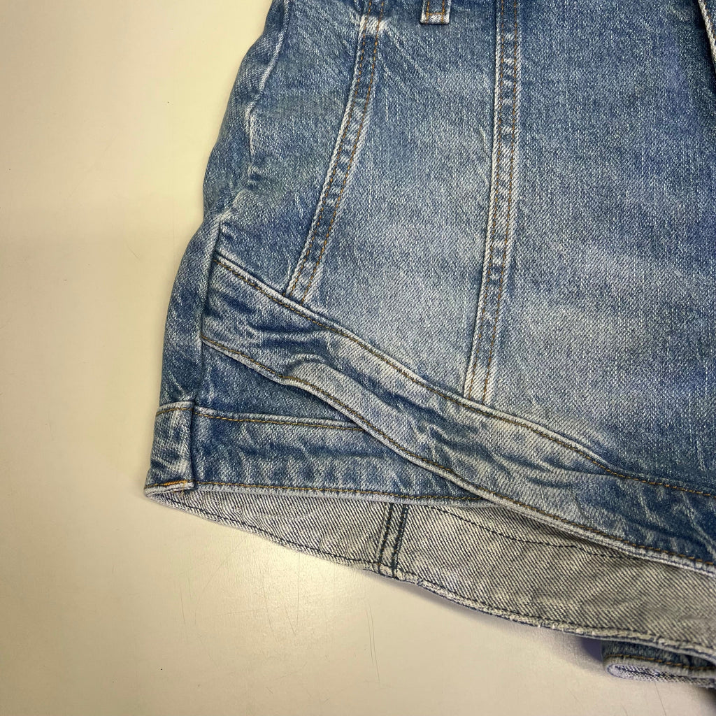 FREE PEOPLE CRVY Mona High-Rise Shorts  Women's Sz 28 Power Trip Blue 931600