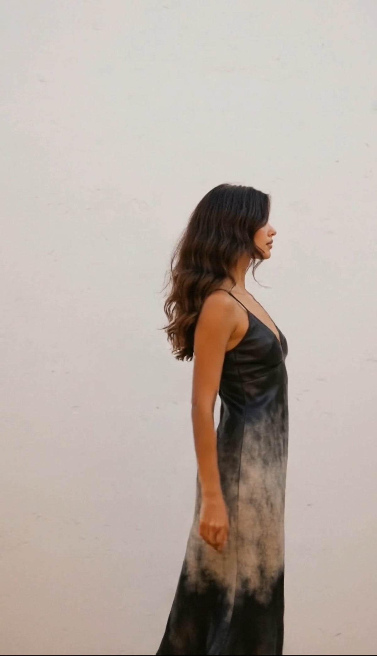 Andromeda Silk Dress in Dark Matter