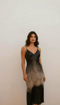 Andromeda Silk Dress in Dark Matter