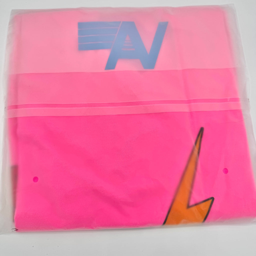 Aviator Nation Buckeye Fest 2025 Boyfriend Cropped Tee Shirt - Neon Pink