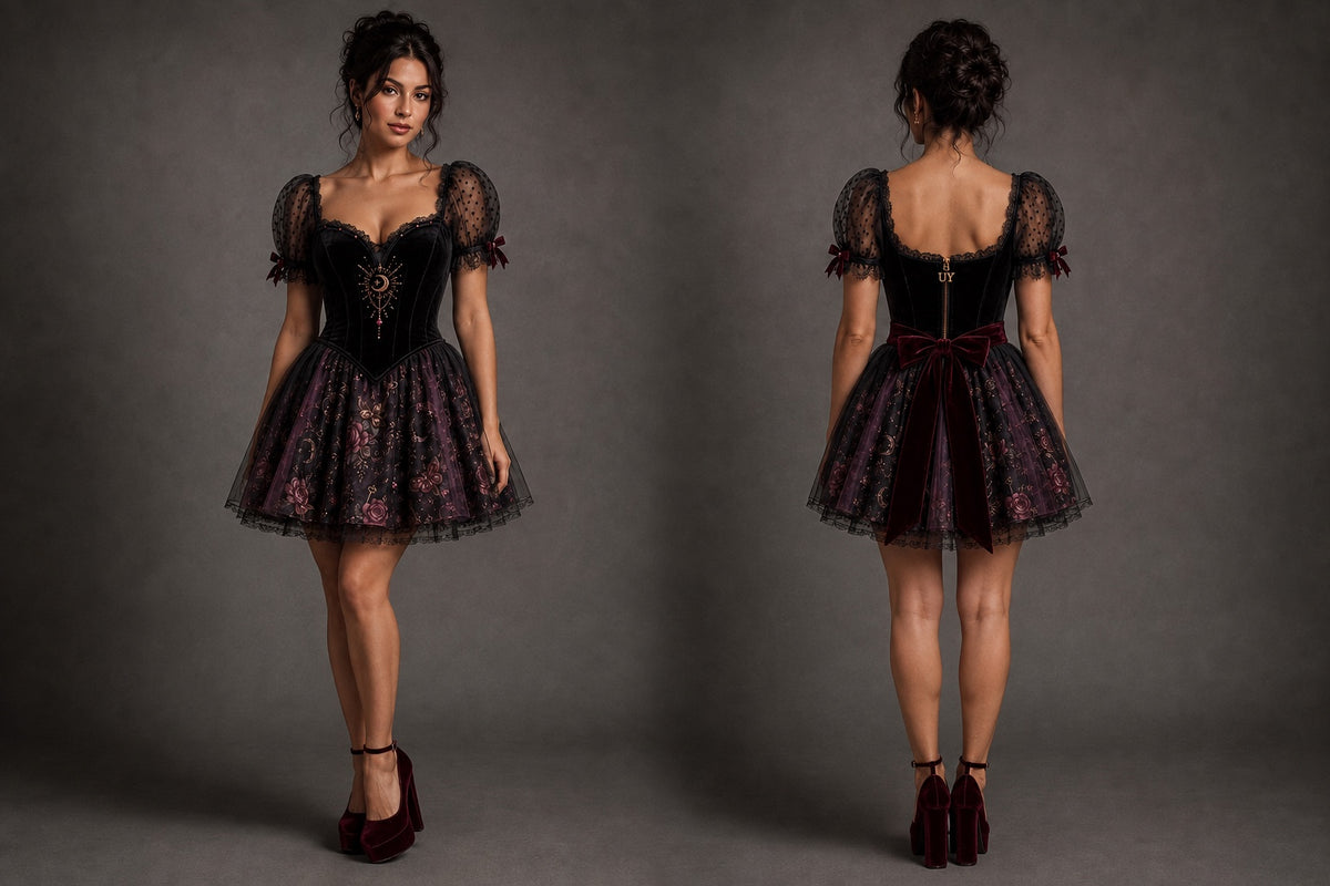 Hecate Goddess In You Crossroads Cross Over Dress with Convertible Skirt or just keep as a mini Cocktail Dress