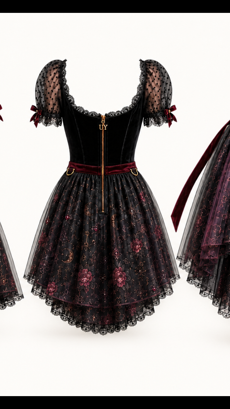 Hecate Goddess In You Crossroads Cross Over Dress with Convertible Skirt or just keep as a mini Cocktail Dress