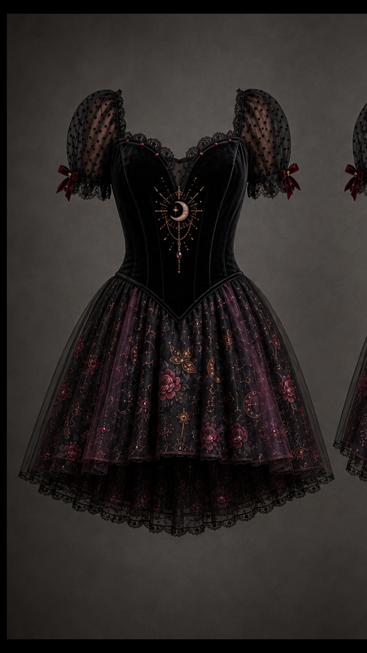 Hecate Goddess In You Crossroads Cross Over Dress with Convertible Skirt or just keep as a mini Cocktail Dress
