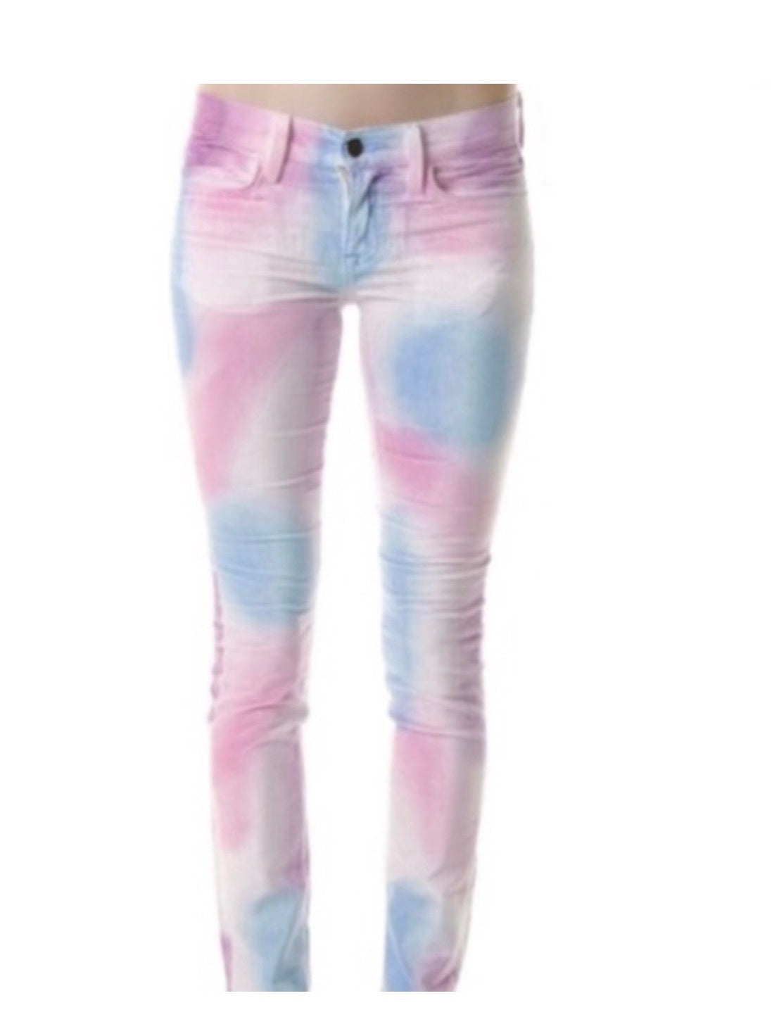 Wildfox Marianne Pant in Skinny Magic “In My Mind “ Pastel Multicolor Velvet