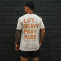 Lift Heavy. Pray Hard. Cream Leopard - Tee