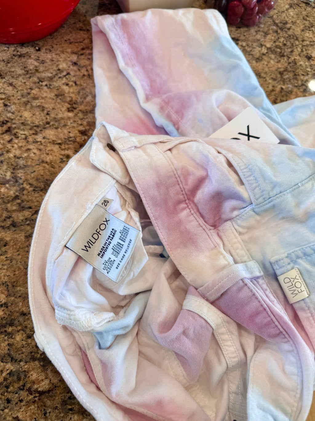Wildfox Marianne Pant in Skinny Magic “In My Mind “ Pastel Multicolor Velvet