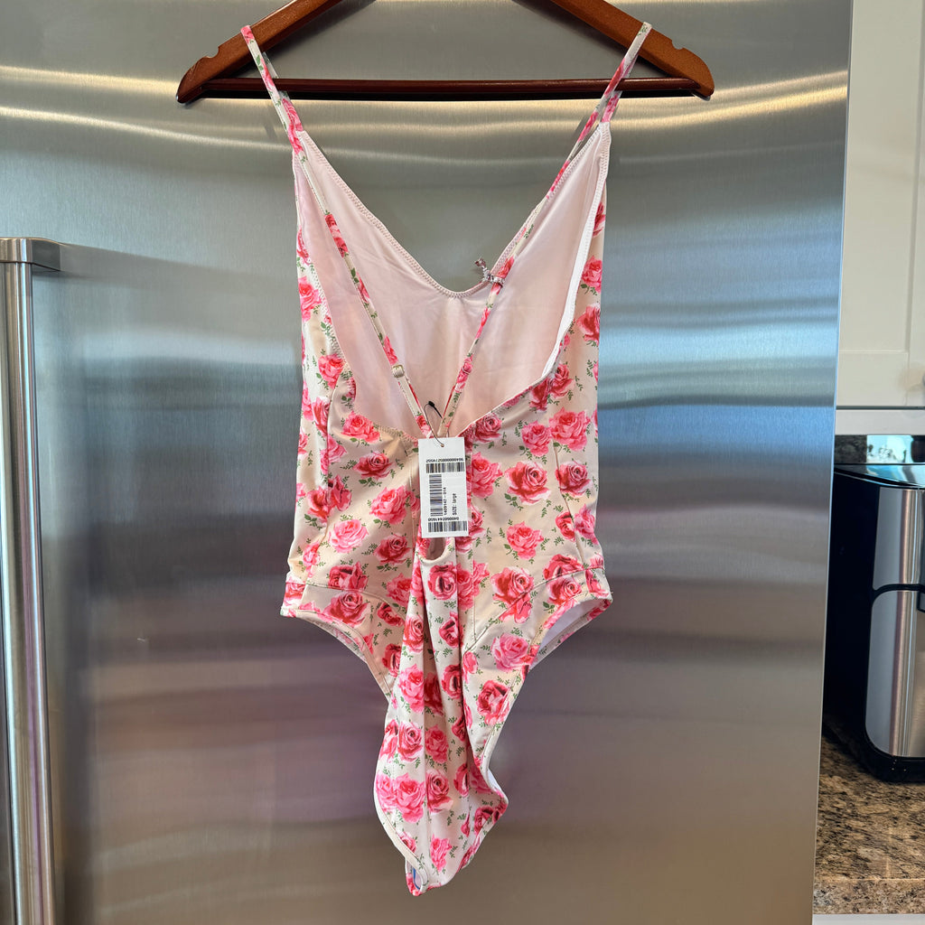 LoveShackFancy Shailee One Piece Swimsuit Bathing suit Rose floral swimwear