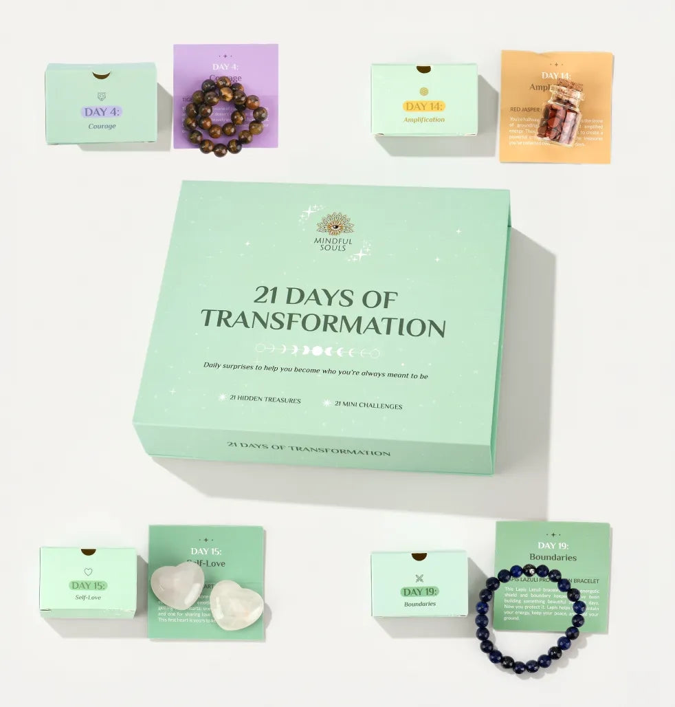 21 days of Transformation Mindful Soul brings you this amazing little trinket pack that has a huge punch to your life take the challenge!