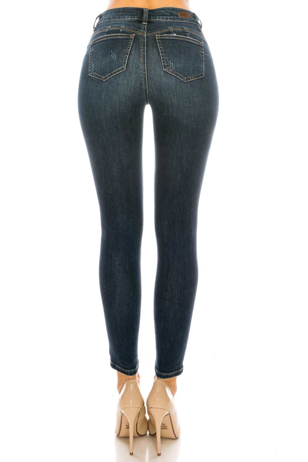 Mid Rise Destructed Skinny Jeans