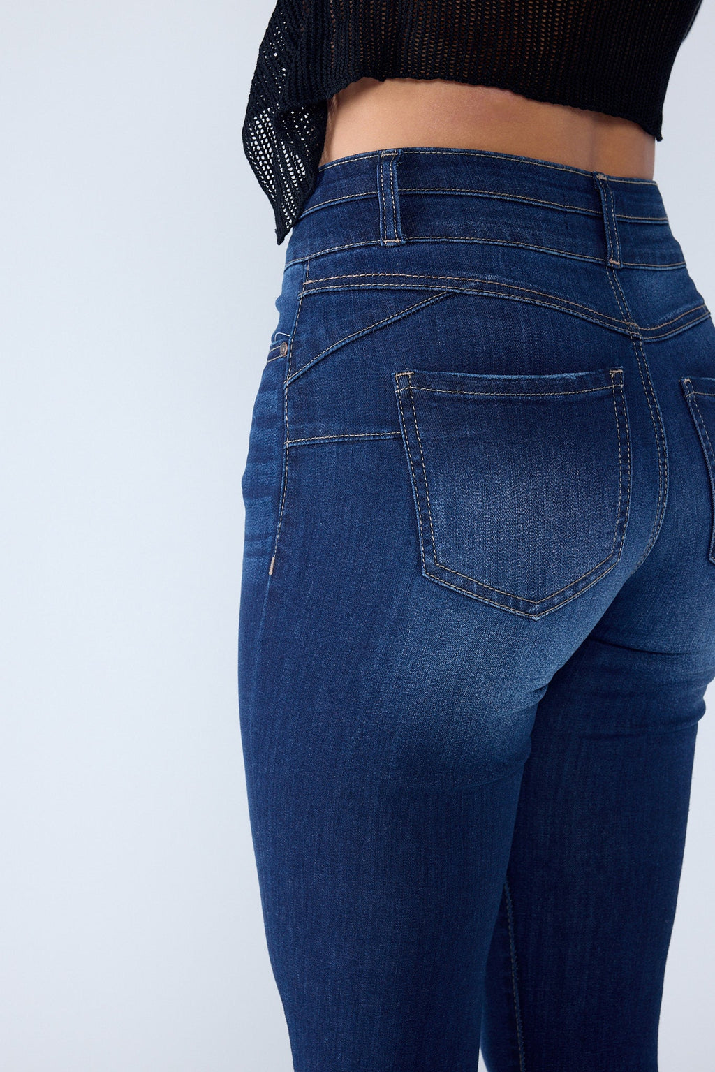 Double Waist High Rise Ankle Skinny Jeans