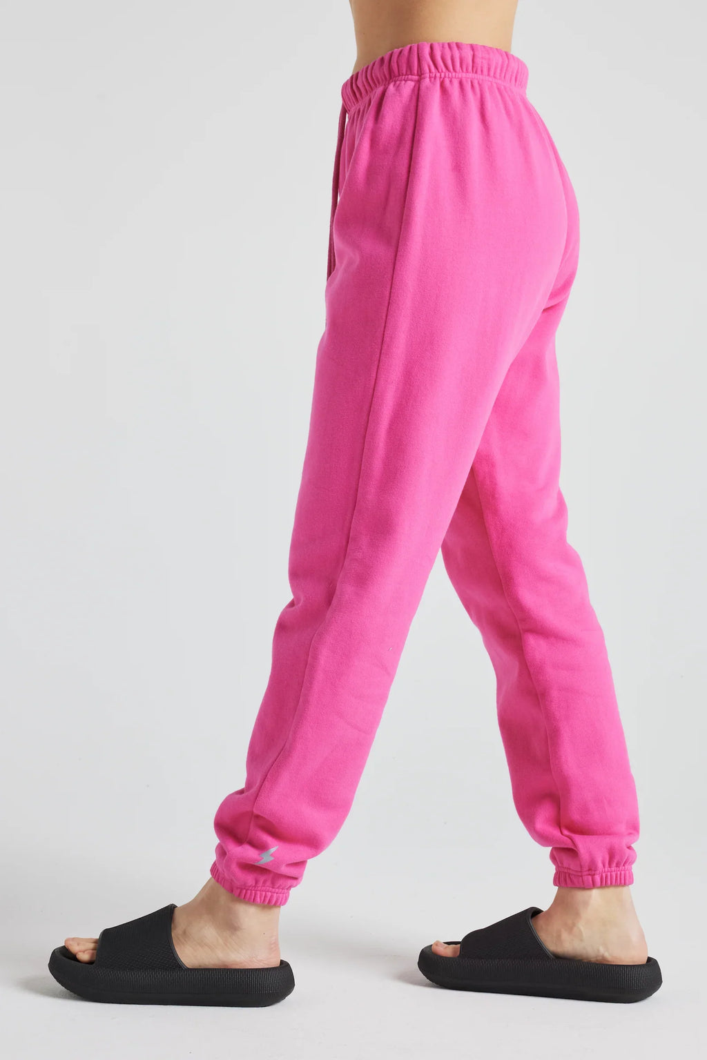 Electric PINK Fleece 100% cotton Joggers with cuff ankles