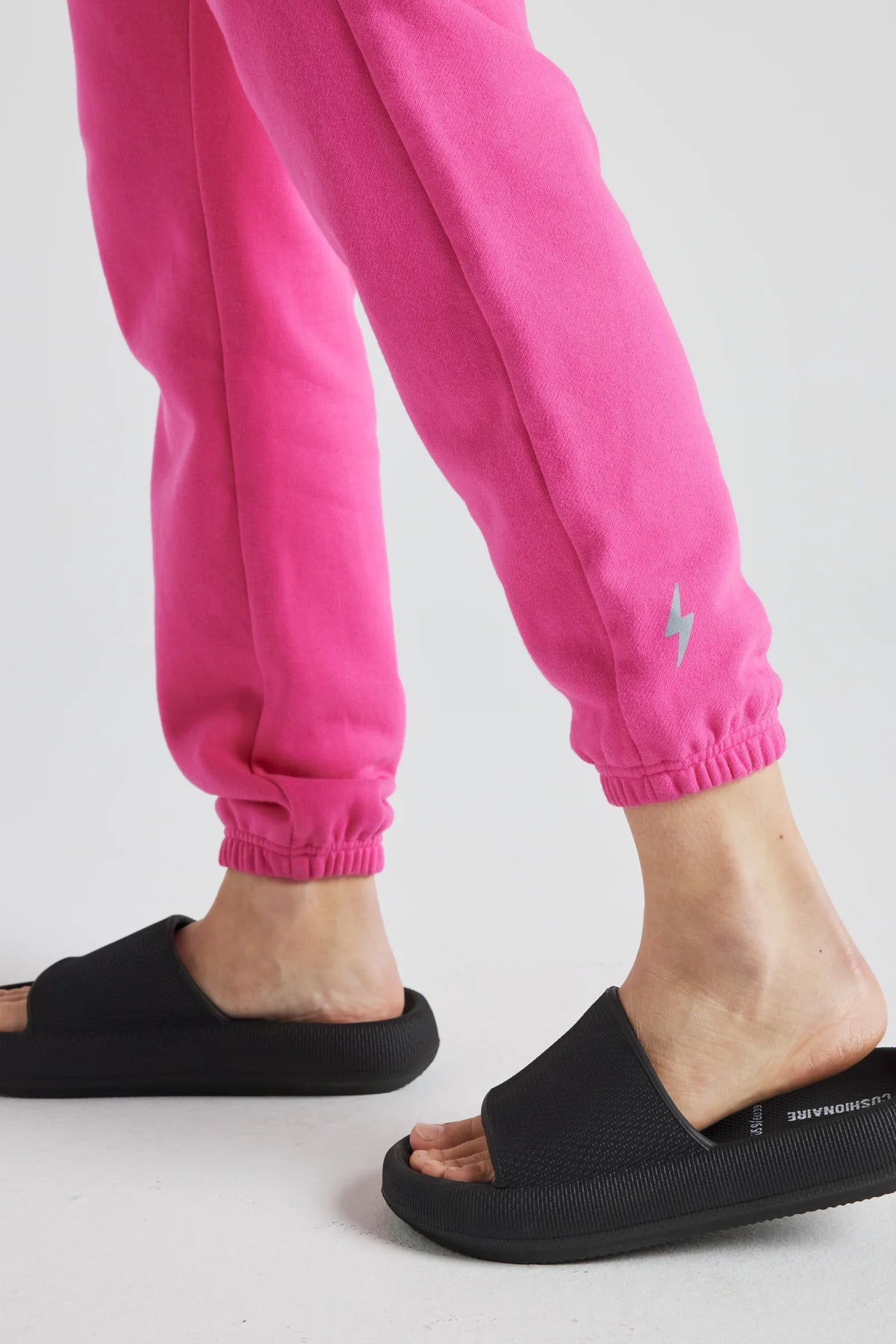 Electric PINK Fleece 100% cotton Joggers with cuff ankles