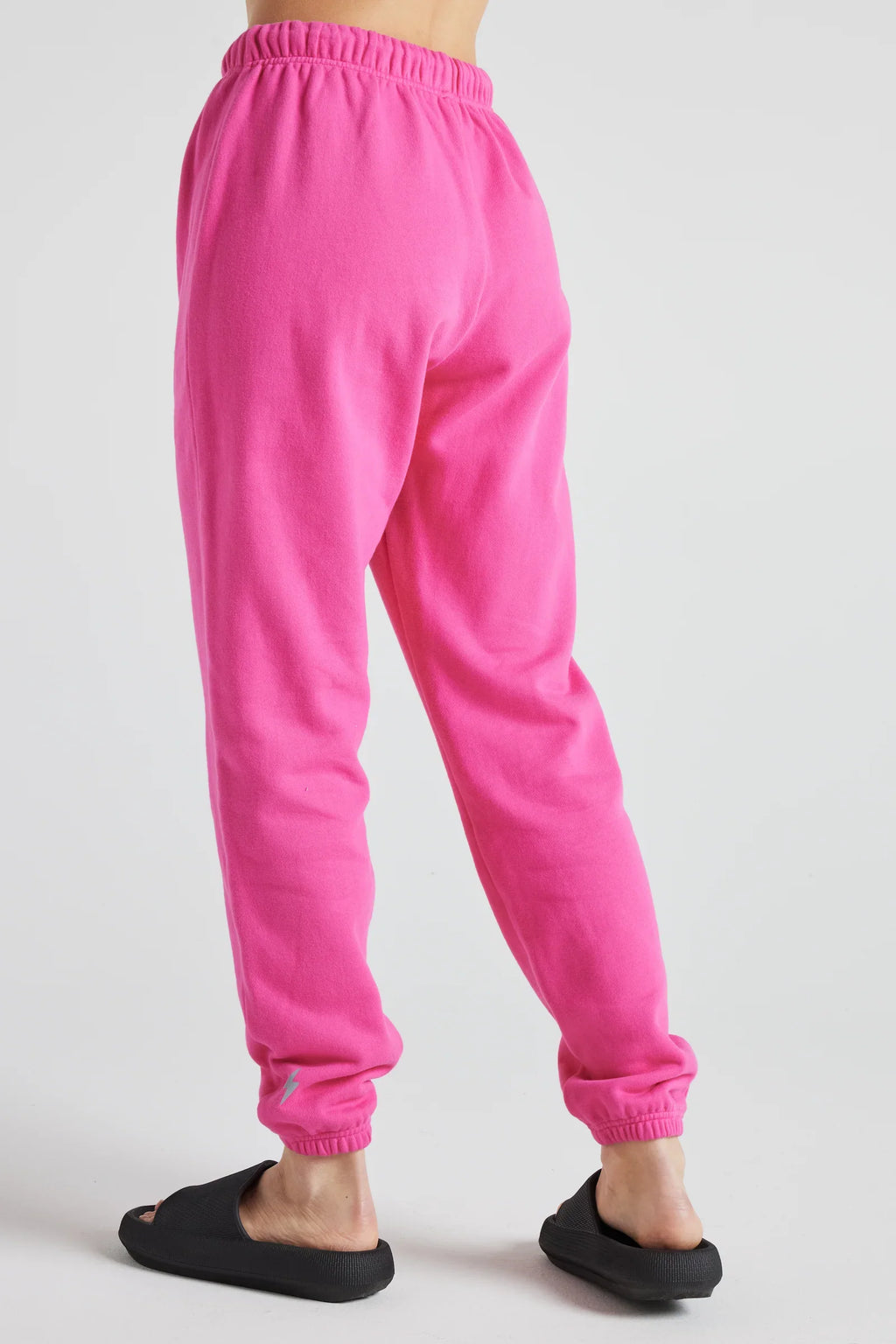 Electric PINK Fleece 100% cotton Joggers with cuff ankles
