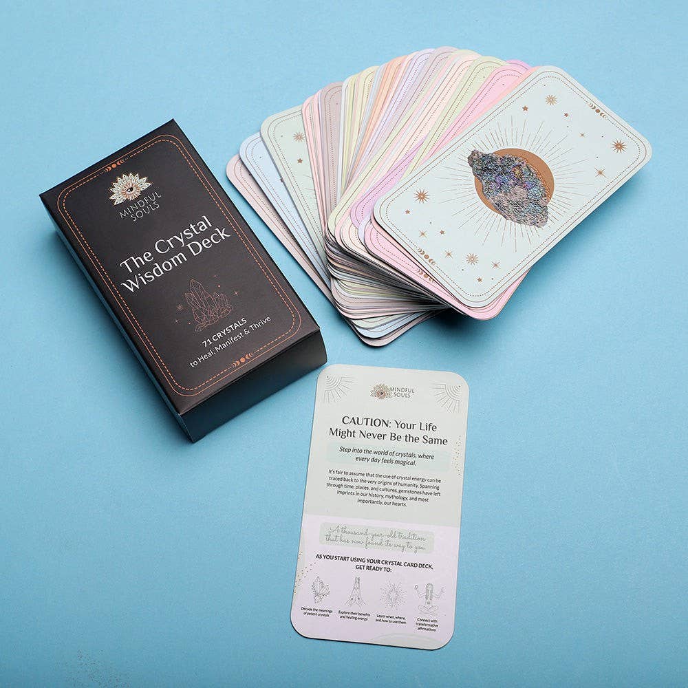 My first crystal collection 60 crystals plus acggger Legit Crystal reference card deck of 72 cards