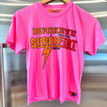 Aviator Nation Buckeye Fest 2025 Boyfriend Cropped Tee Shirt - Neon Pink