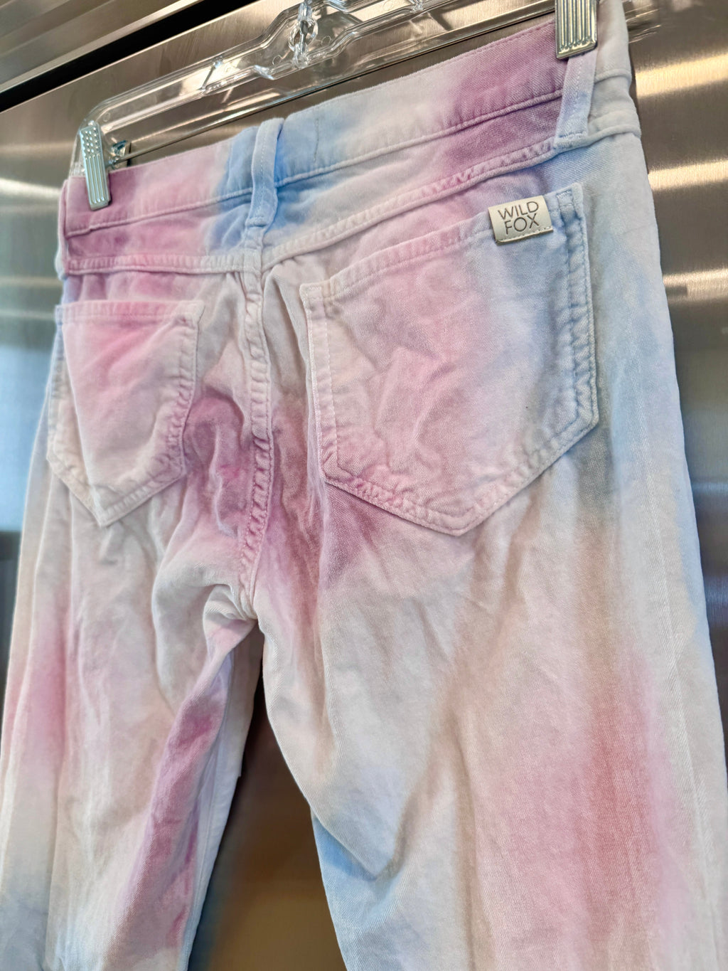 Wildfox Marianne Pant in Skinny Magic “In My Mind “ Pastel Multicolor Velvet
