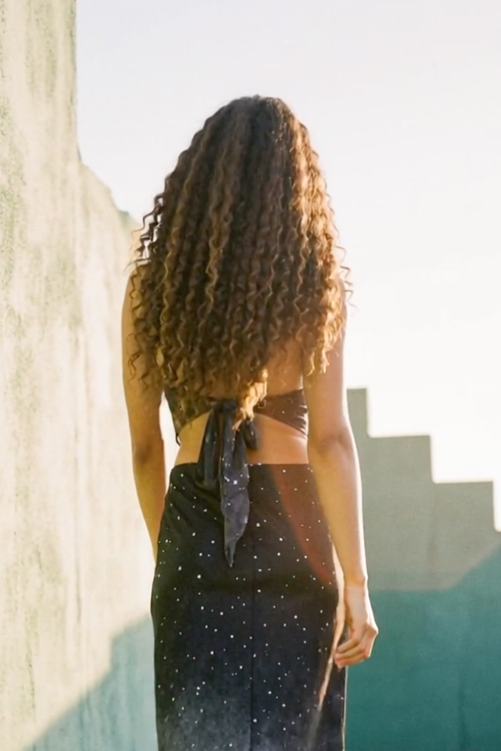 Mira Silk Tie Top in Star Dust - Limited Edition