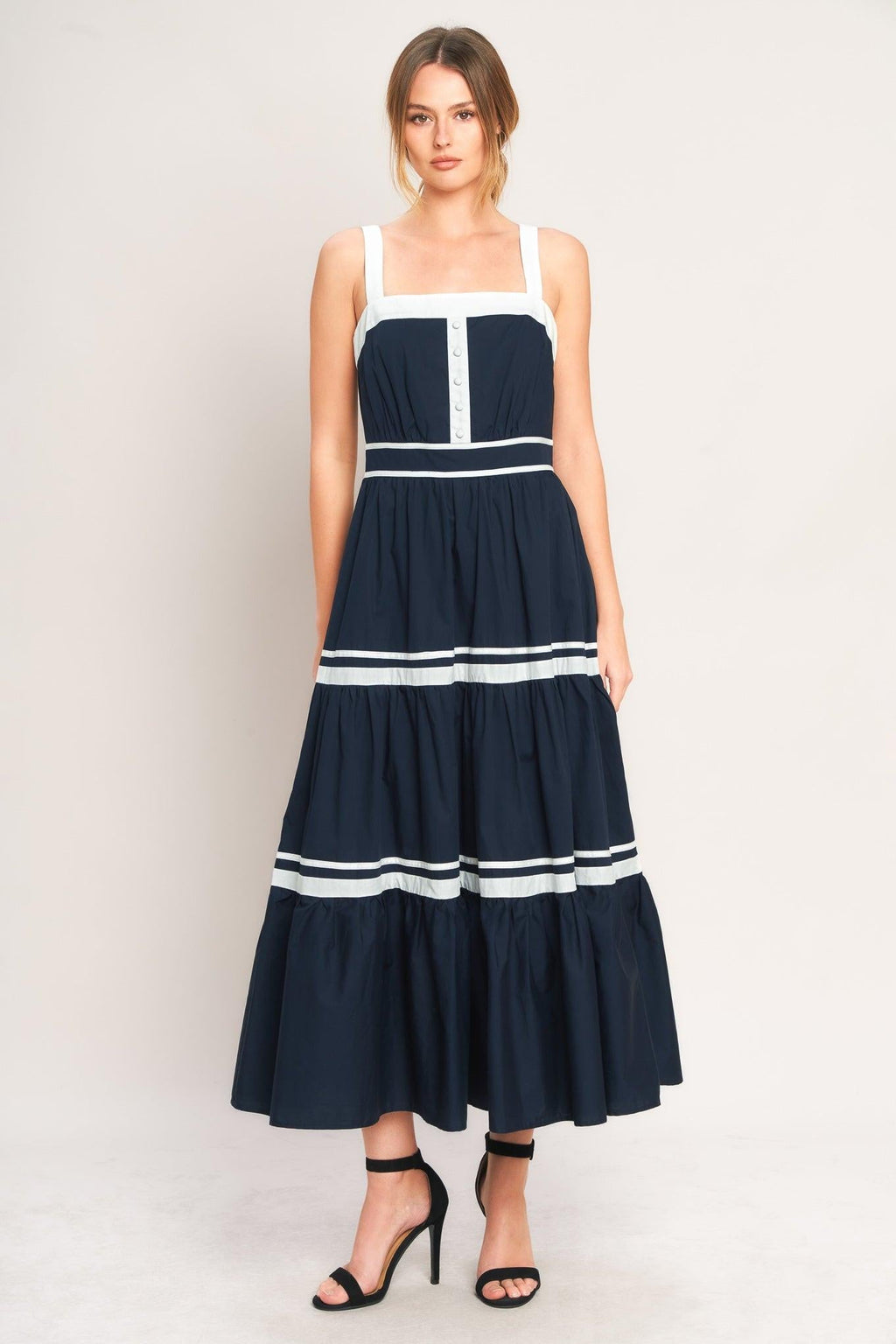PETAL KISS WOVEN MIDI DRESS
