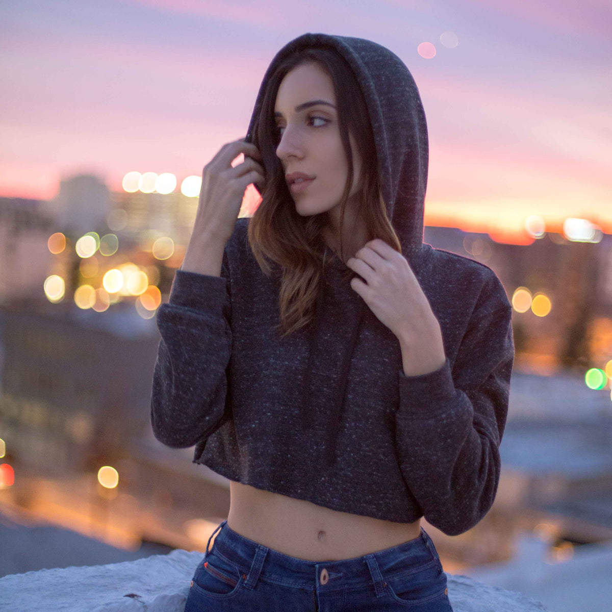 6036 - CLOSEOUT Women's Cropped Fleece Hoodie